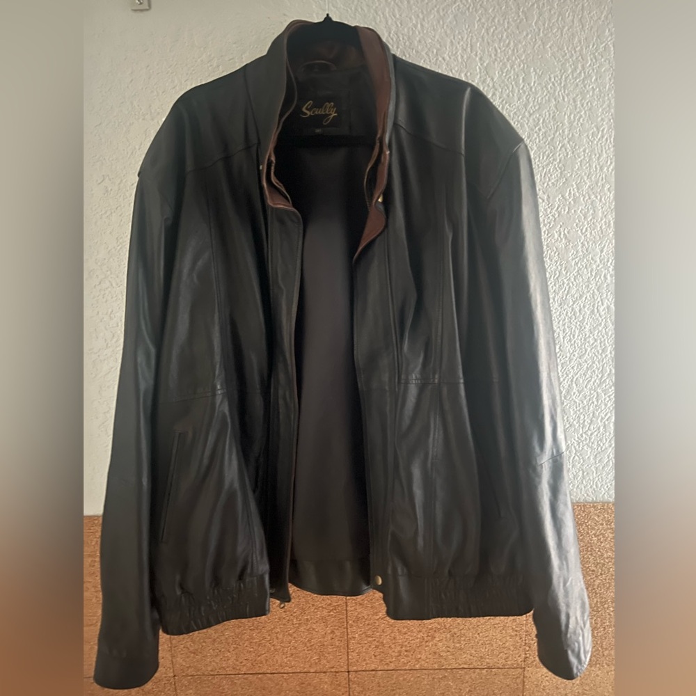 Scully Men's Dark Brown Leather Bomber Jacket